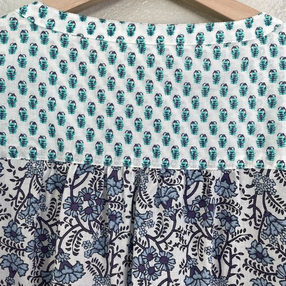 Sundance Womens Medium Cotton Floral Blouse Button Front Boho Long Sleeve Shirt - Picture 11 of 11